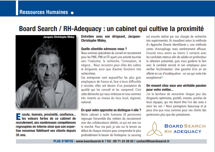 Présenter le cabinet de recrutement Board Search